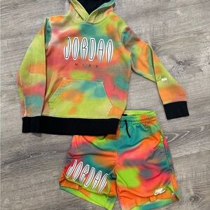 Nike Jordan Multicolor Hoodie and Shorts Set size M - 10-12